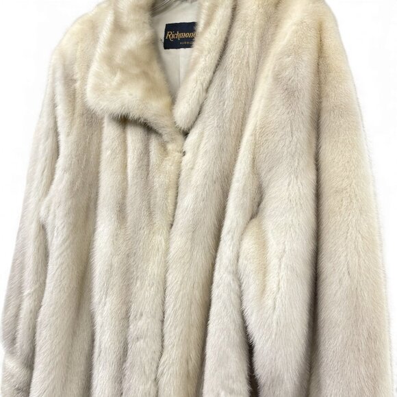 Vintage Mink Fur Coat Off White ivory Women's Large - Picture 5 of 12